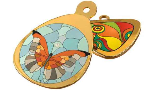 pad printing machine for multicolor pendants |Swarovski crystal pendant |Swarovski stone jewelry pendant |crystal embedded gold pendant | luxury pendant with Swarovski stones |multicolor pendant printing |butterfly design gold pendant |printed gold jewelry pendant|EPIC pad printing machine
                                        